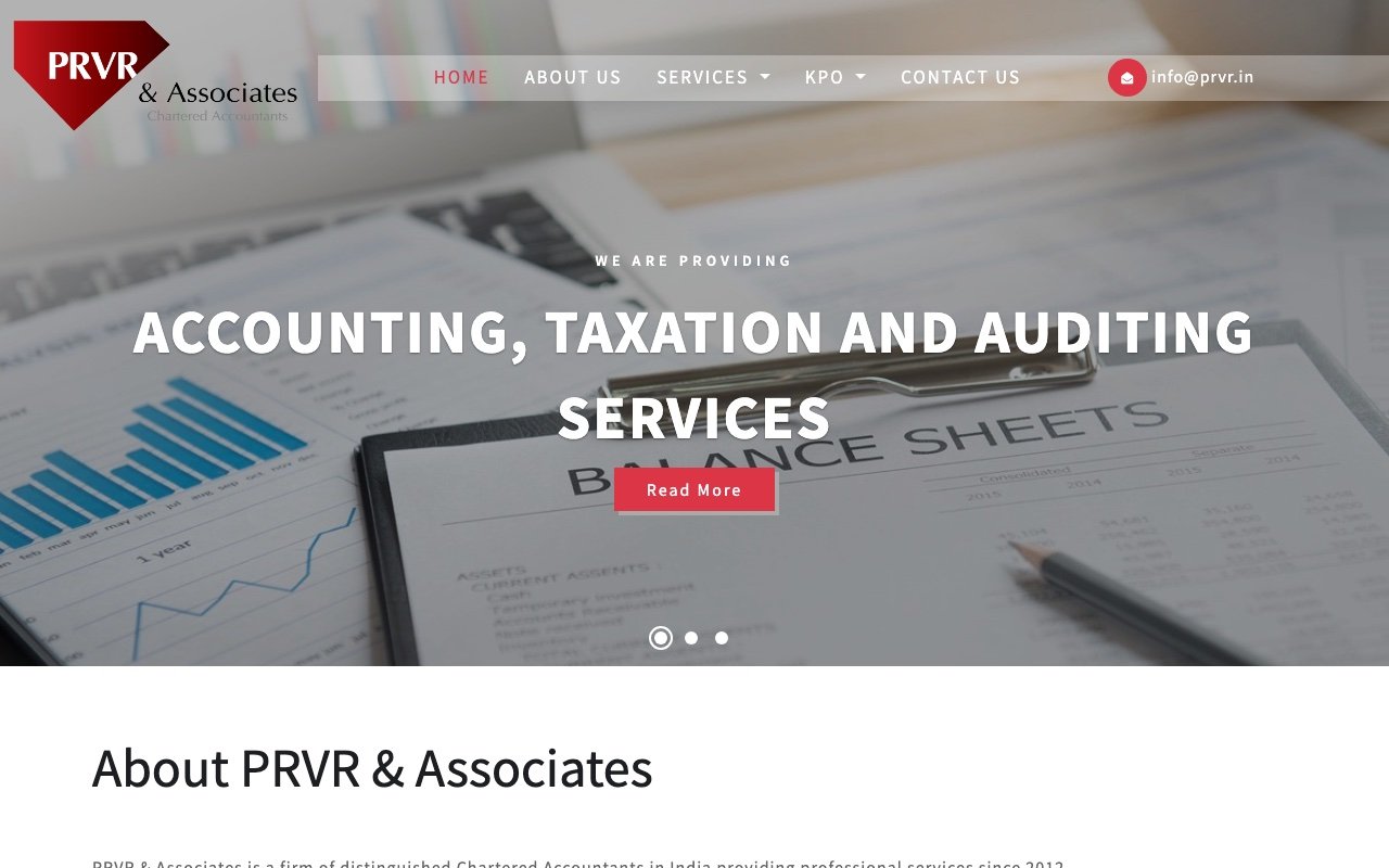 PRVR Associates — Website Screenshot